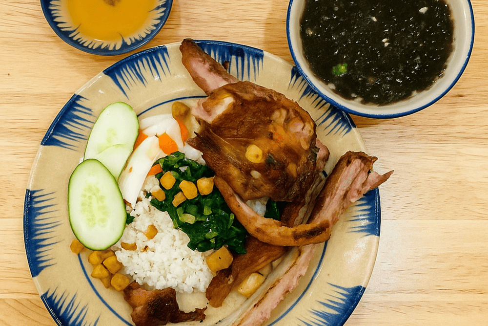 The 300g+ five-spice pork chop with charred edges is a mouthwatering favorite among loyal diners